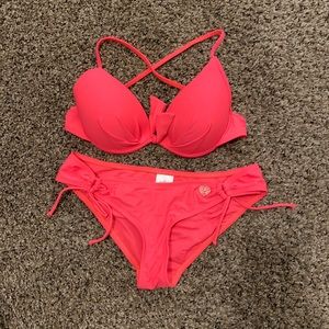 Hot pink body glove bikini
